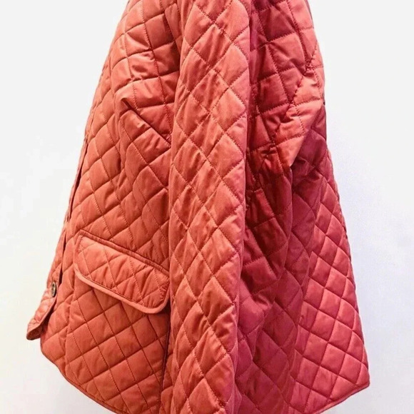 NWT CROFT & BARROW Women Button Down Quilted Orange Jacket Lightweight 1X - Picture 10 of 13